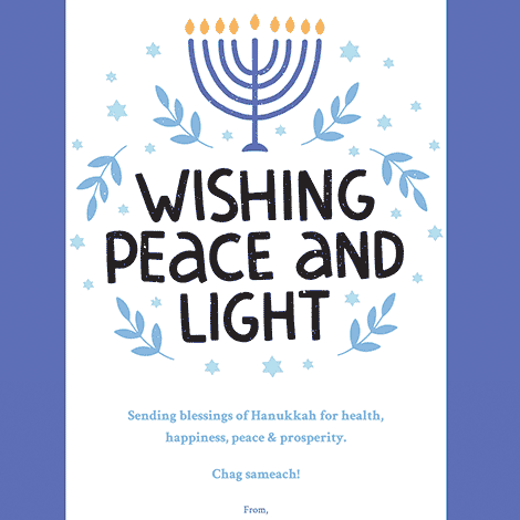 Hand Drawn Hanukkah Peace and Light